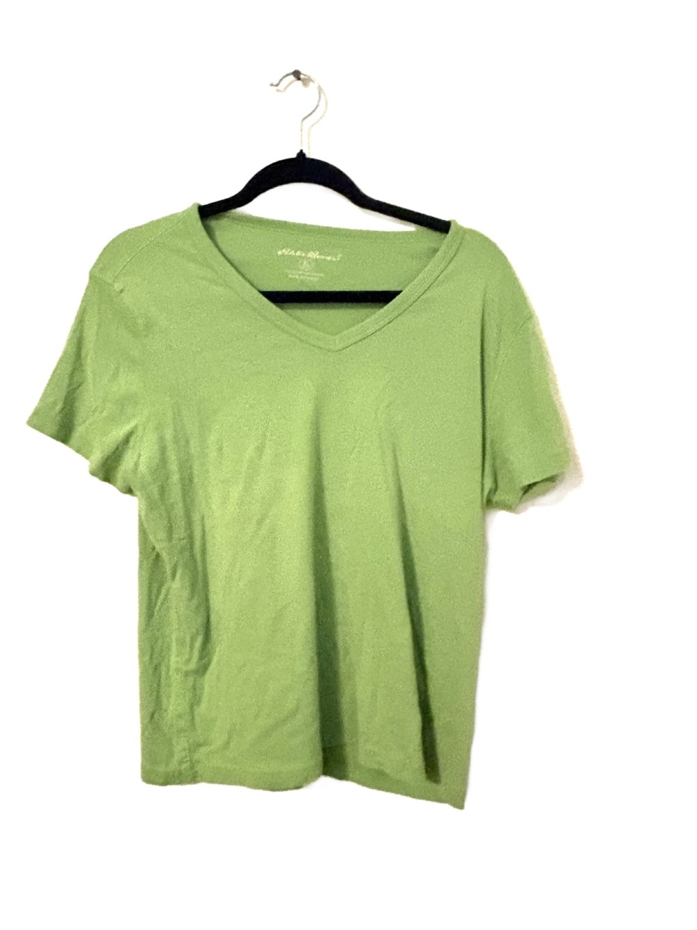 Eddie Bauer Light Green V‑Neck Short Sleeve Tee